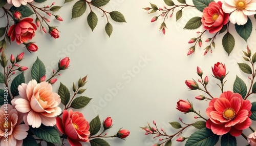 Subdued floral tapestry, muted tones, elegant design, flowers, botanical