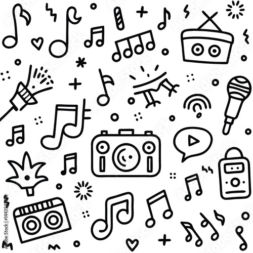 Doodle Music Pattern
