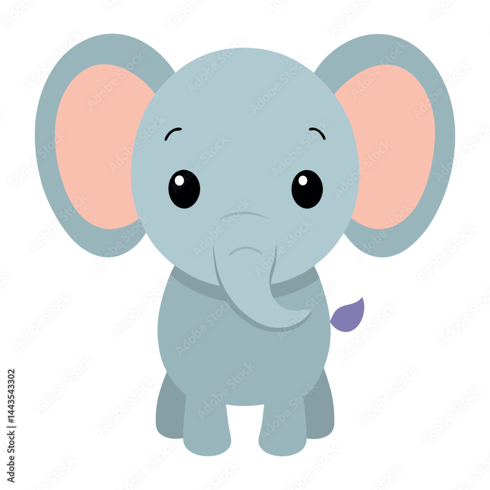 Fototapeta premium Cartoon illustration of a cute baby mouse and elephant playing together with smiles, fun, and love in a colorful and playful style for children