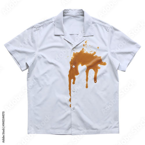 White shirt with stain isolated on transparent background