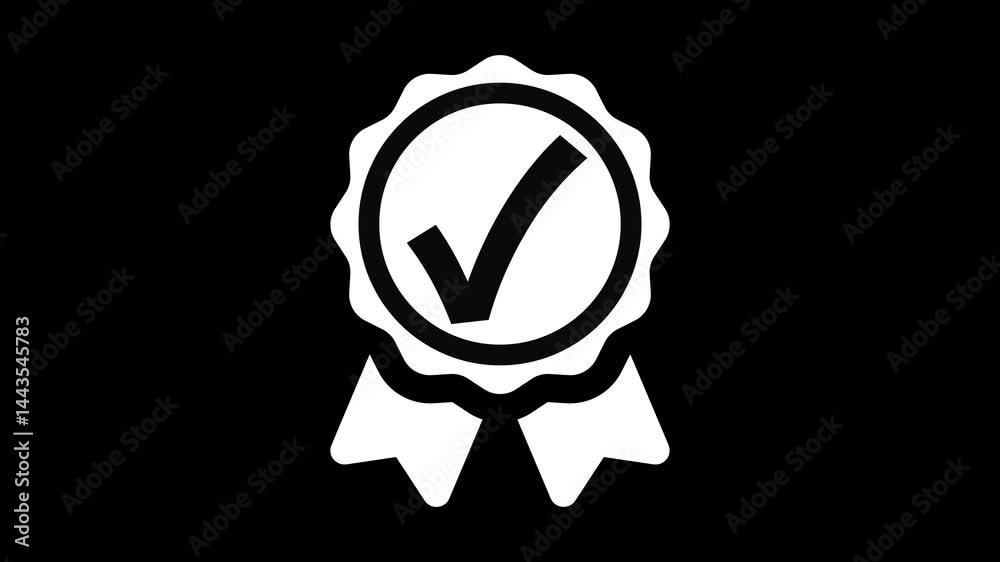 Checkmark Ribbon Badge Icon Animation, Approval Badge Icon with Check Mark, Ribbon Badge with Check Mark Icon Checkmark Ribbon Badge Icon Animation, Approval Badge Icon with Check Mark, Ribbon Badge with Check Mark Icon