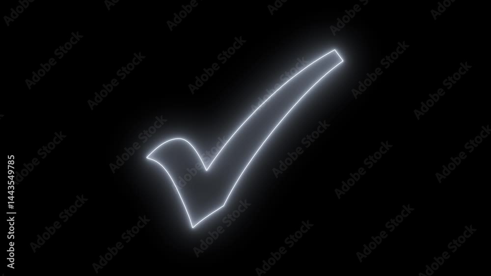 Glowing Neon Check Mark Symbol Animation, Neon Light Check Symbol Animation Glowing Neon Check Mark Symbol Animation, Neon Light Check Symbol Animation