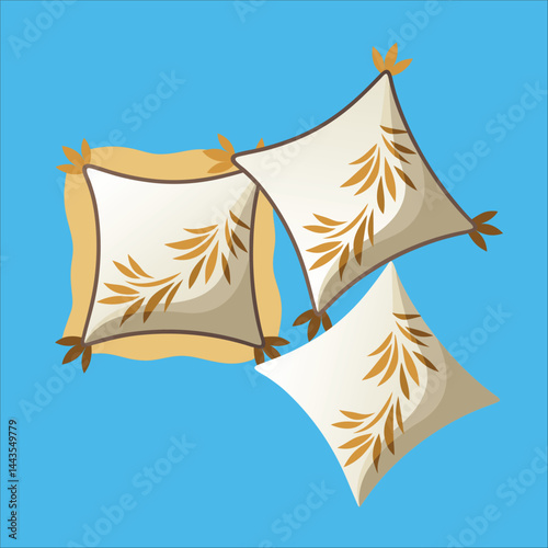 Linen Throw Pillow Covers Soft bedding features a white wool Pillow, coloring, black and white striped on a comfortable bed