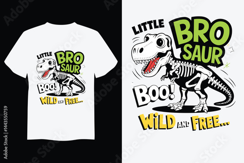 Little Bro Dinosaur Skeleton Cartoon
