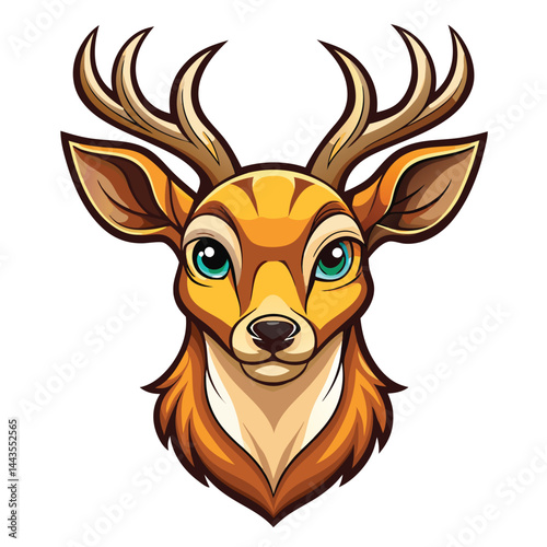 Cute cartoon deer head illustration (4)