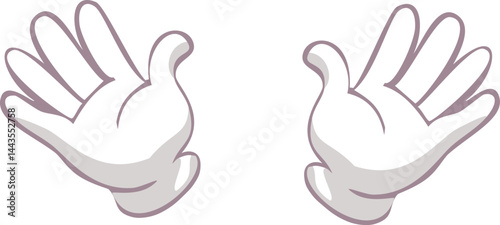 Clown's hands in white gloves