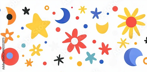 Colorful Abstract Space and Flower Design