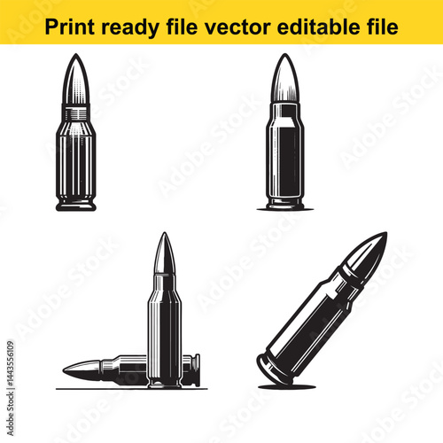 Vector bullet silhouette