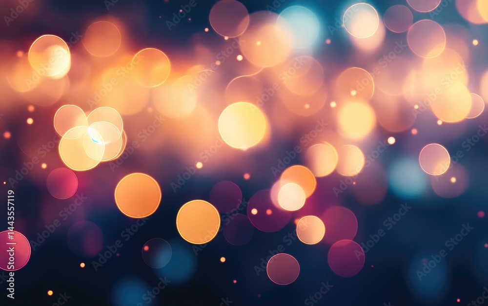 Fototapeta premium Bright, colorful, and blurred lights create an abstract bokeh background, perfect for a festive holiday celebration or a magical night effect