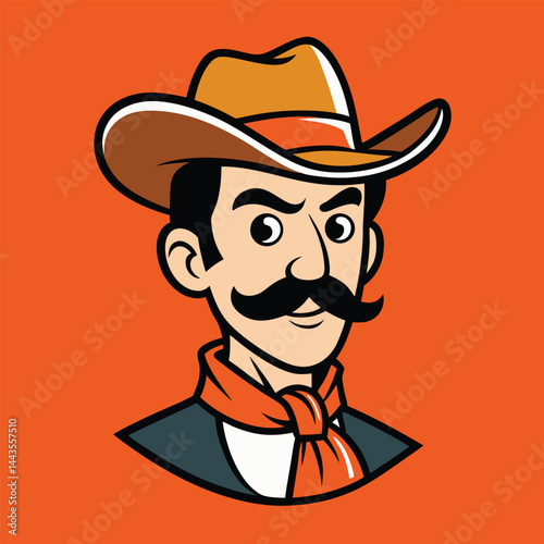 cartoon cowboy with a knife