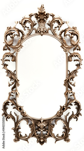 antique gold frame isolated on white golden frame antique vintage with ornament isolated