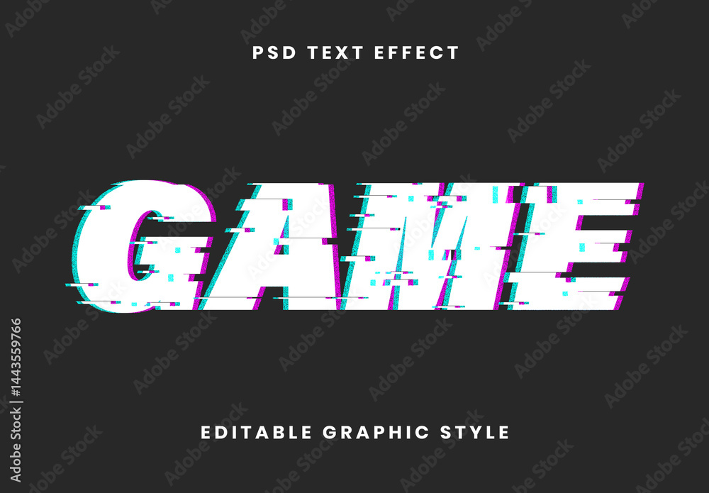 White Distorted Pixel Gaming Font Text Effect Stock Template | Adobe Stock