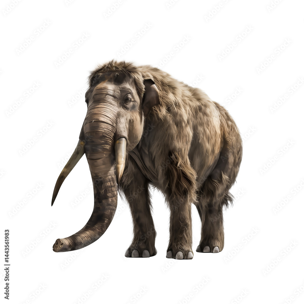 Woolly Mammoth Full Body Render with Transparent Background