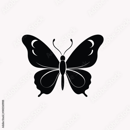 Butterfly Silhouette – Vector Illustration on White Background