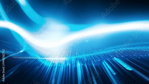 Future Tech: Futuristic Blue Light Waves on High-Tech Background