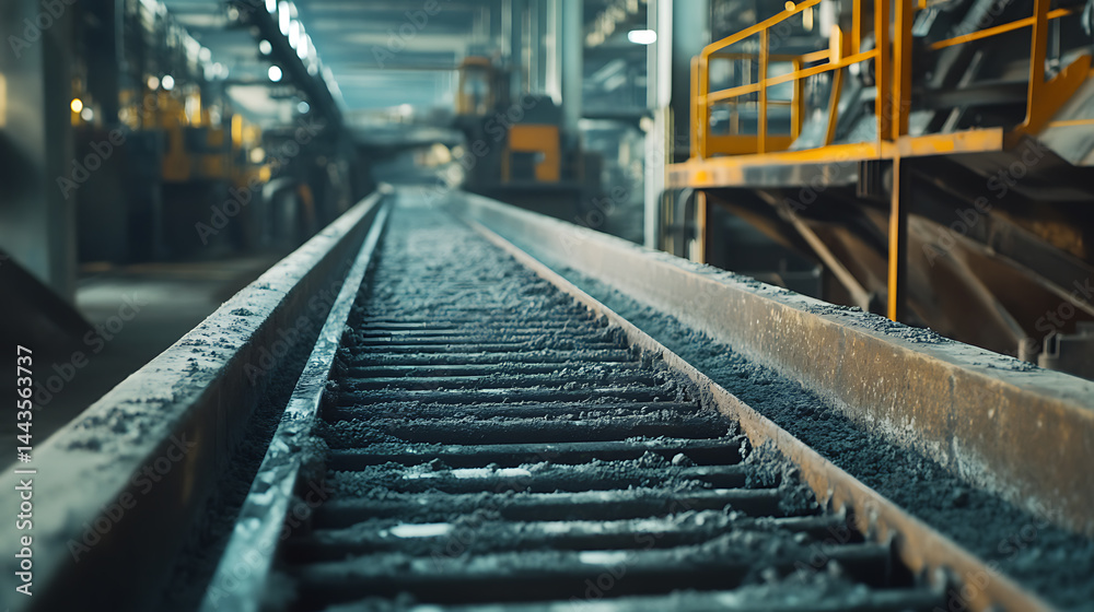 Obraz premium Conveyor Belt in Industrial Factory