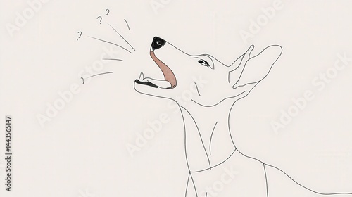 Dog Screams Joyfully Into a Horn While Exclamation Points Soar