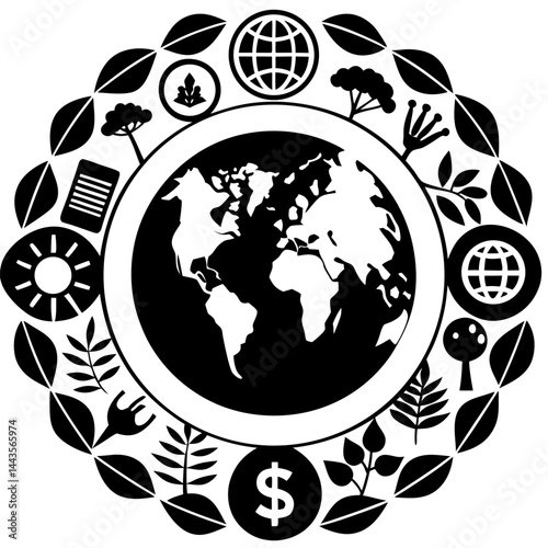 Sustainable Development Goals Icons Surrounding Earth in Eco-Friendly Concept