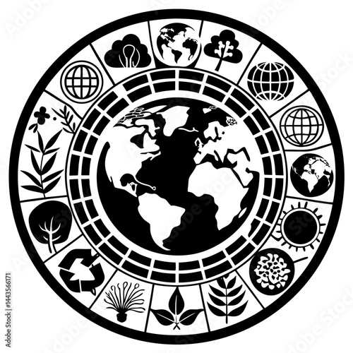 Sustainable Development Goals Icons Surrounding Earth in Eco-Friendly Concept