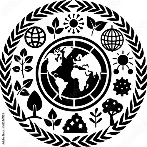 Sustainable Development Goals Icons Surrounding Earth in Eco-Friendly Concept