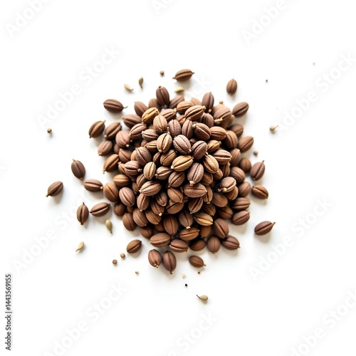 Wallpaper Mural Coriander Seeds Isolated on White Background – Top View Macro Shot

 Torontodigital.ca