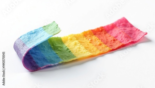 Single, vibrant-colored flap isolated on pure white background , detail, vibrant, object