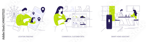 Internet of Behaviors abstract concept vector illustrations.