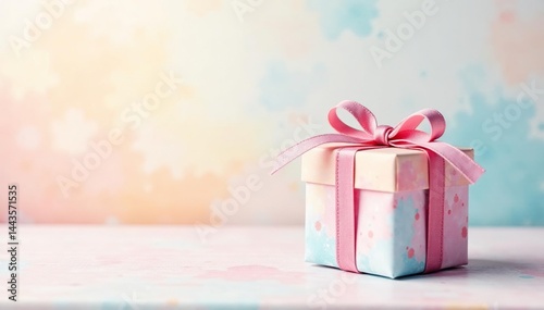 Subtle pastel gift box repeat, watercolor effect, watercolor, subtle
