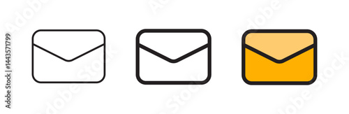 Envelope icon representing email, messaging, inbox, newsletter, notification. Vector illustration
