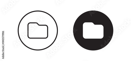 File folder icons in various styles, suitable for file management, digital storage systems and user interface designs