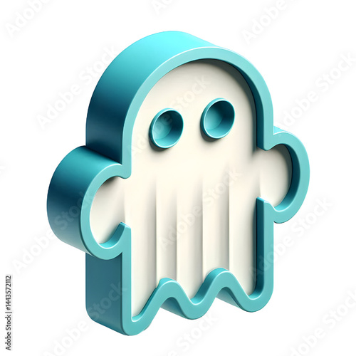 3d ghost icon isolated on white background
