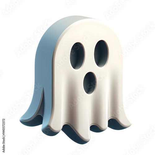 3d ghost icon isolated on white background