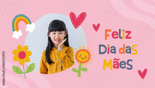 Moldura divertida para o Dia das Mães para crianças 
