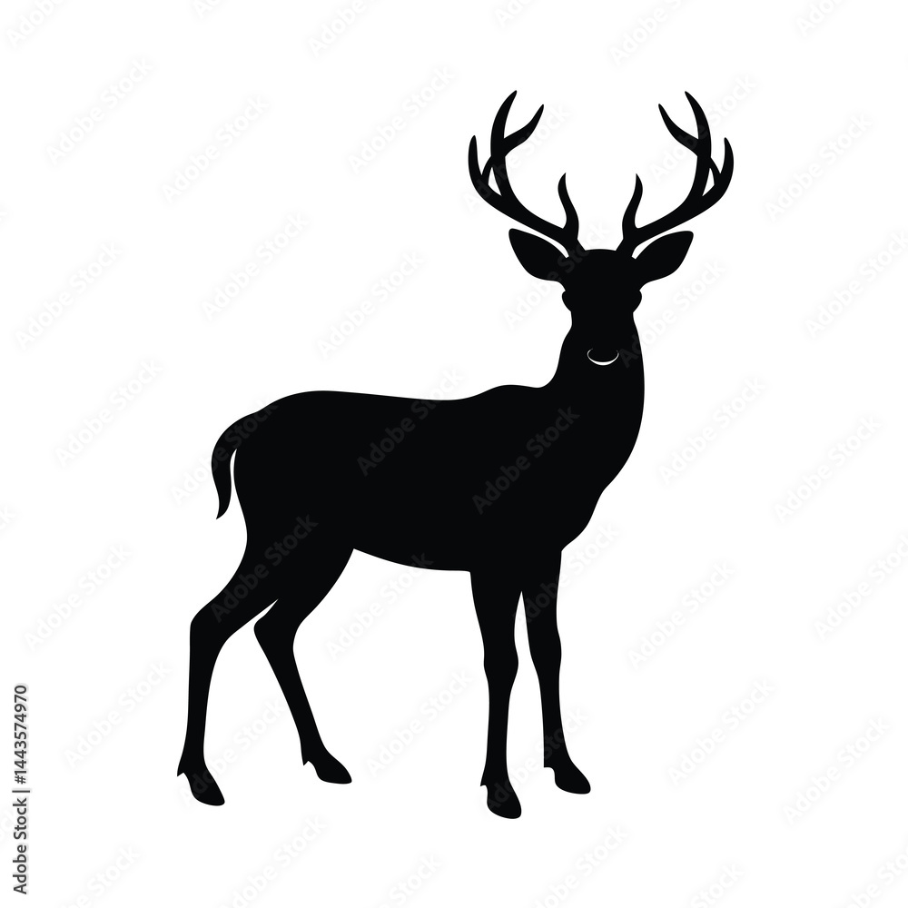 Obraz premium Black Silhouettes of Wild Deers 10