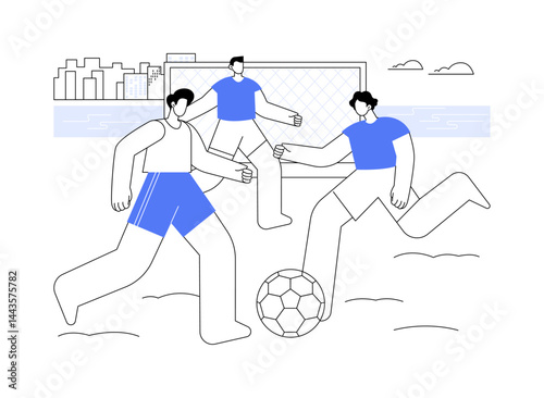 Beach football isolated cartoon vector illustrations.