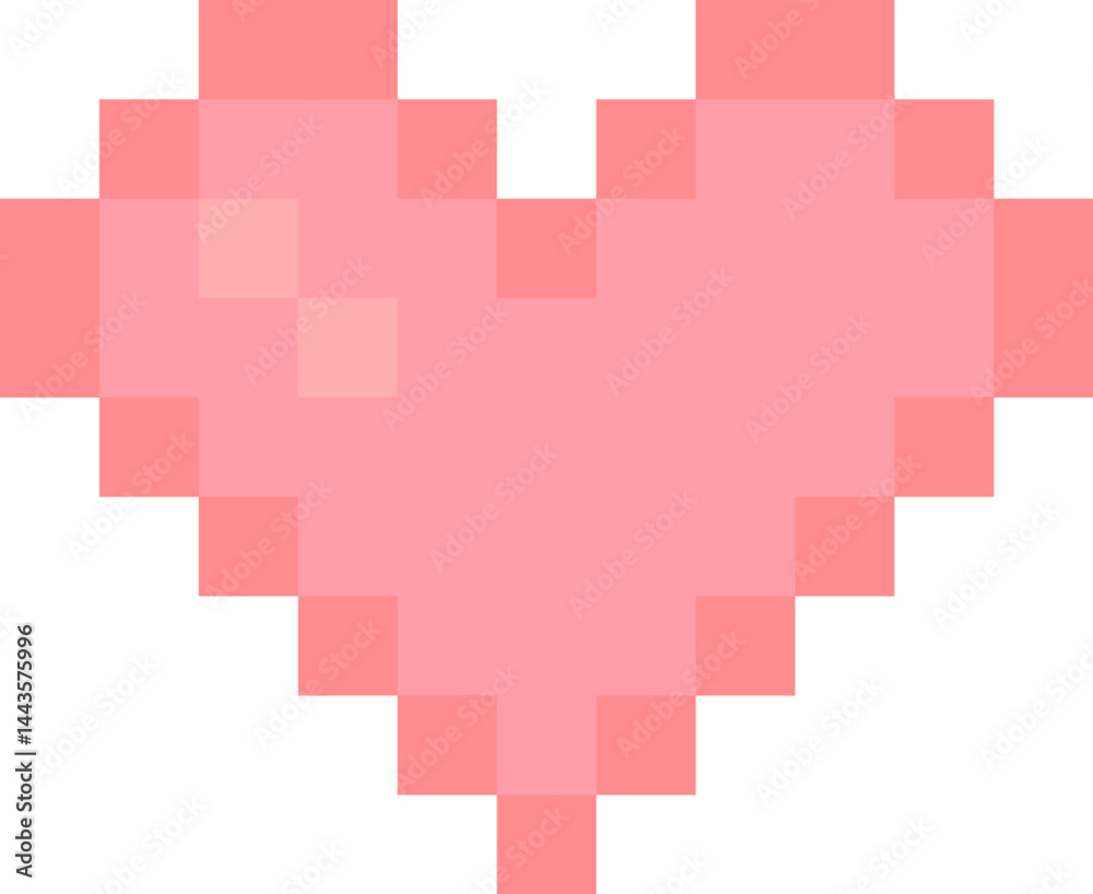 Obraz premium Pink pixel heart icon. Vector. Pixel art.