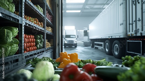 Loaded truck showing seasonal harvest images