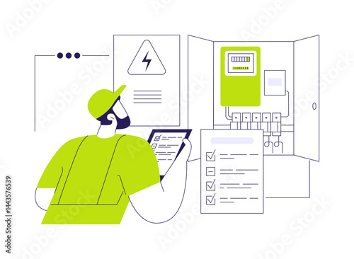 Electrical inspection abstract concept vector illustration.