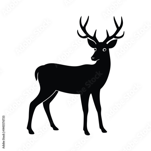 deer silhouette single vector bold and clean outline
