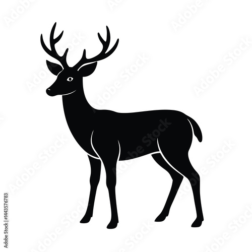 deer silhouette single vector bold and clean outline