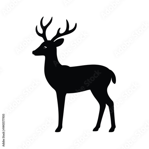Minimalist Single Deer Silhouette Vector Smooth Design