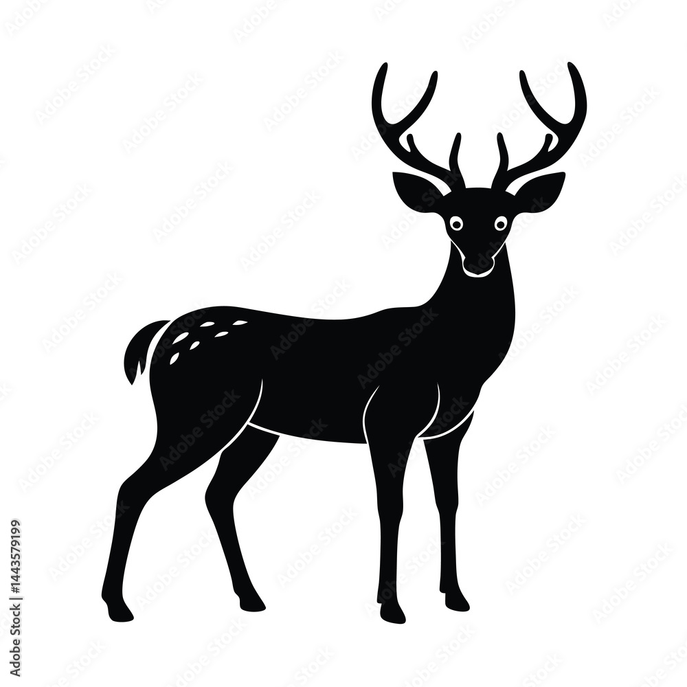 Obraz premium Vector of Black Wild Deer Silhouettes Bold and Clean