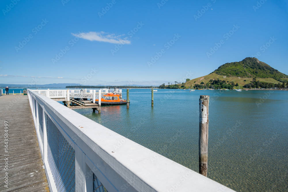 Pier of Salisbury Wharf at one end of Pilot Bay Mount Maunganui