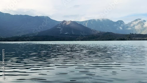Sea landscape panorama with mountains