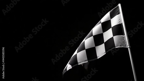 Racing Checkered Flag on Deep Black Background