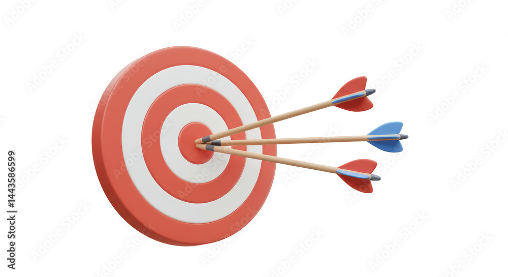 Isolated Target with Arrows Bullseye Achieving Success Isolated Target with Arrows Bullseye Achieving Success