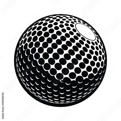 black and white golf ball vector