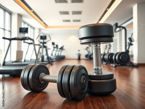 dumbbells on the gym