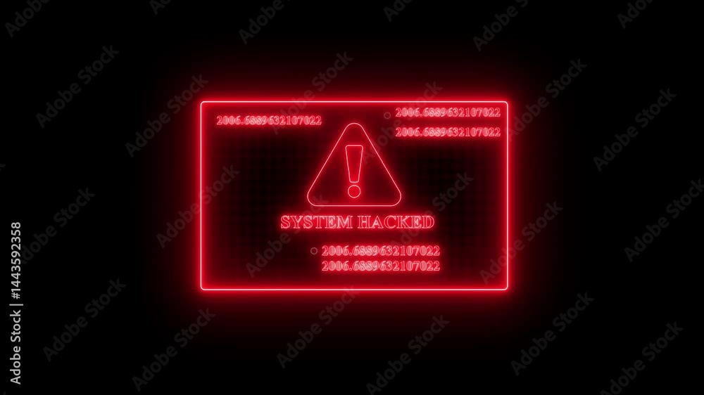 System hack security breach computer hacking warning message hacked alert blackmailing virus countdown until deletion ,concept of computer security, warning, hacking computer tech screen,