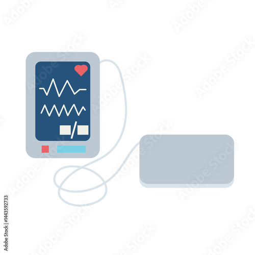 Medical tonometer in flat design. Measure equipment for blood pressure. Vector illustration isolated.